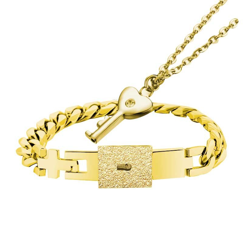 Couple lock key bracelet