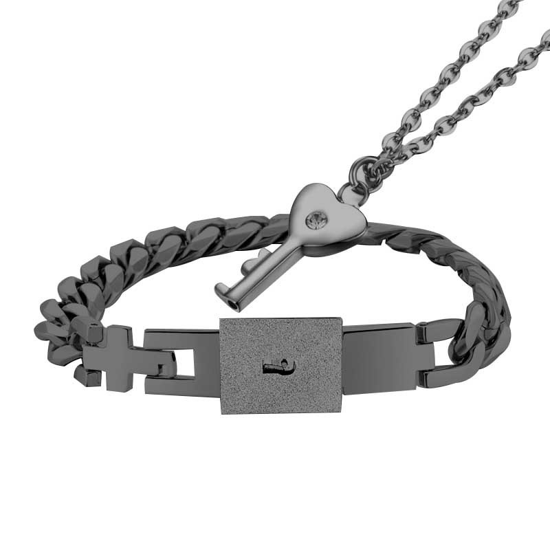 Couple lock key bracelet