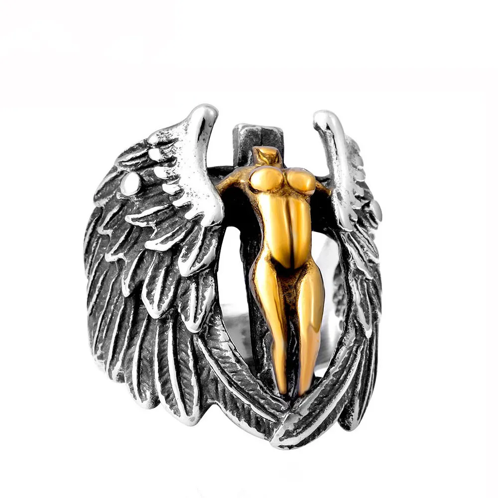 Angel Wings Cross Ring