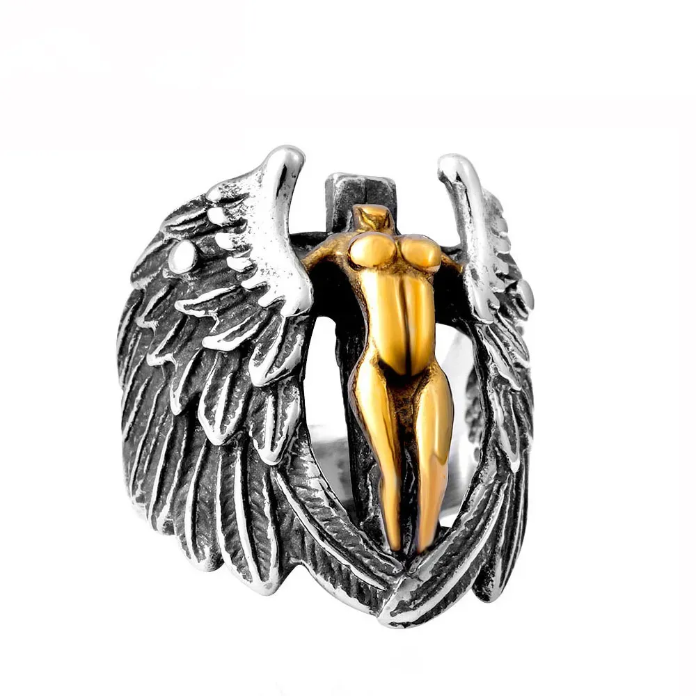Angel Wings Cross Ring
