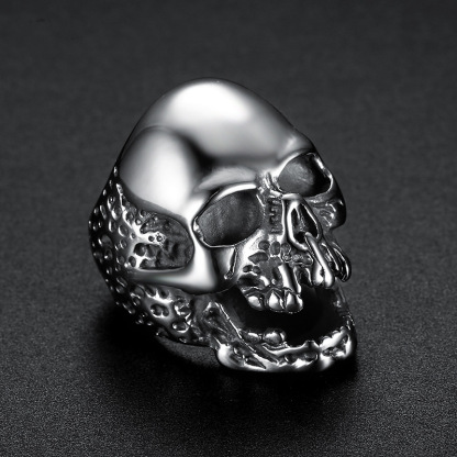 Zombie Skull 925 Silver Ring
