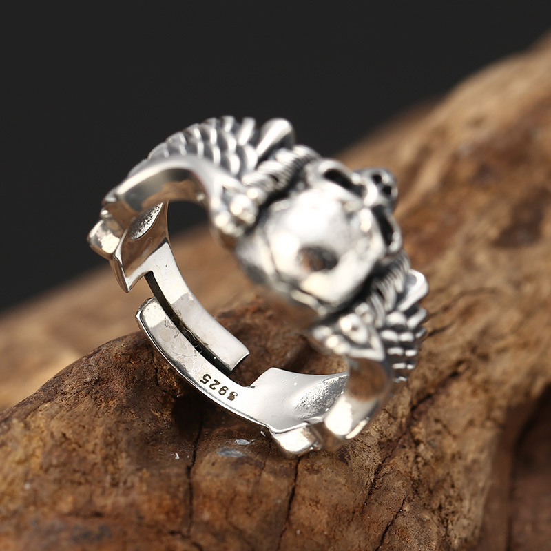 Devil angel skull ring