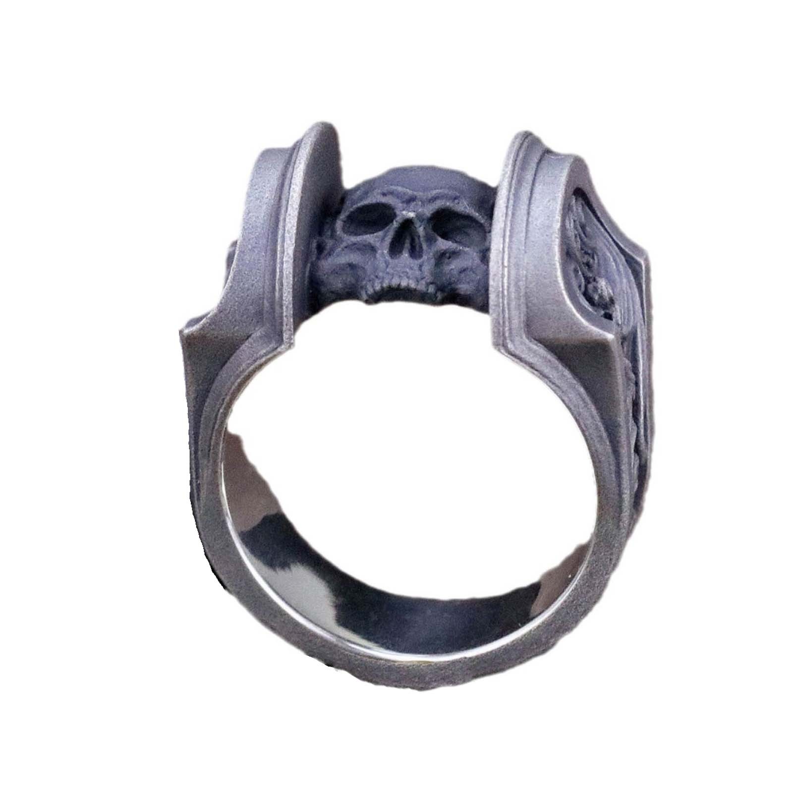 Carved skull ring