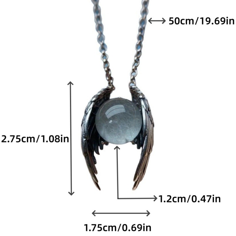 Angel Wing Crystal Ball Pendant
