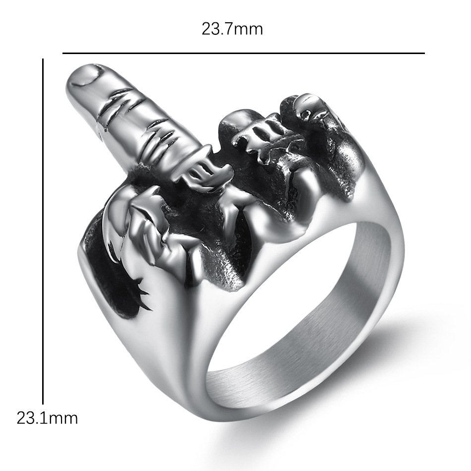 Vintage fist middle finger ring