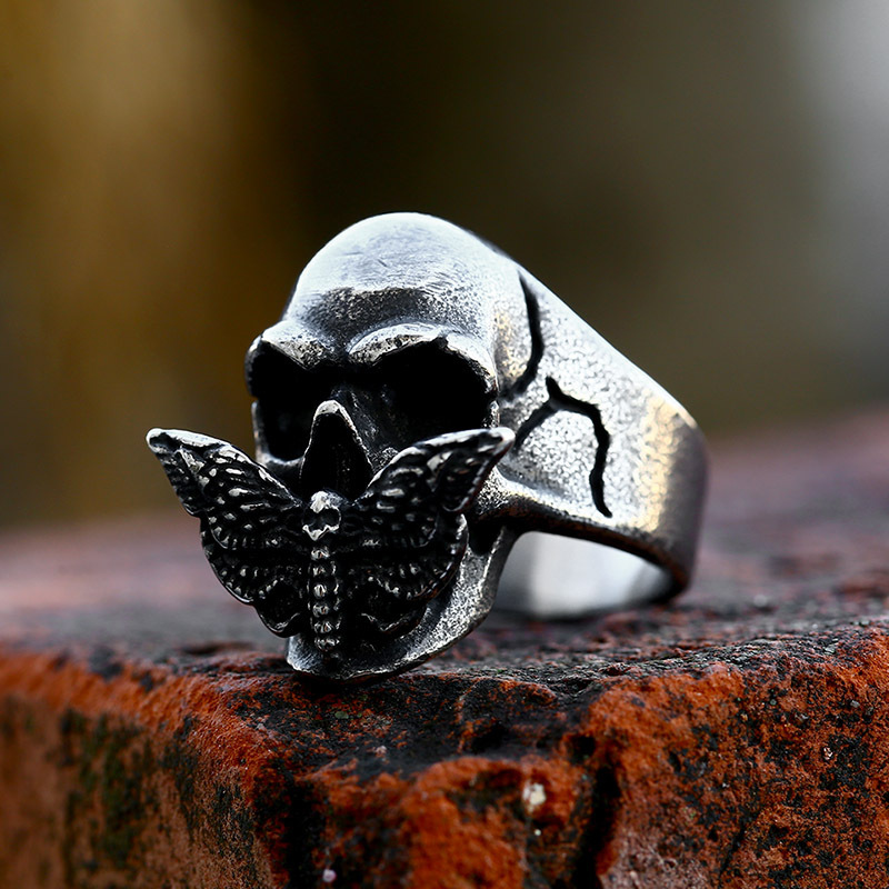 Moth Skull Ring