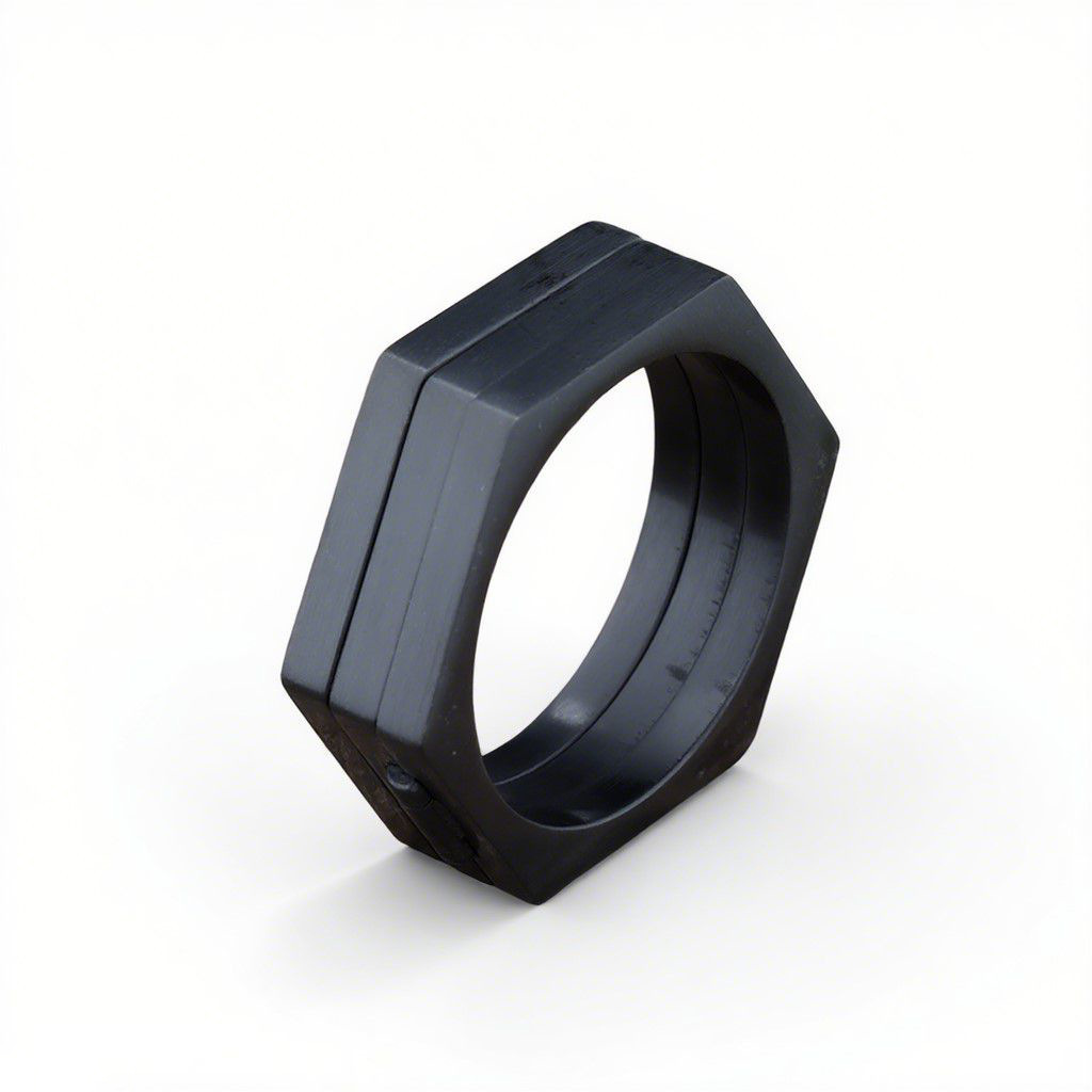 Retro Hexagonal Folding Stainless Steel Men's Ring
