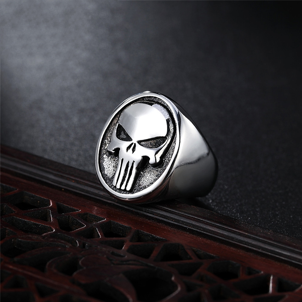 Punk Skull Men's 925 Silver Ring