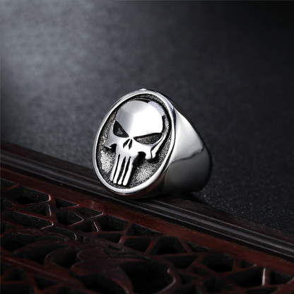 Punk Skull Men's 925 Silver Ring