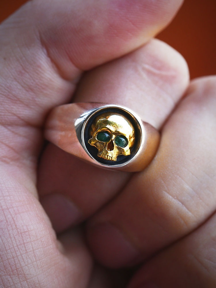 Punk skull adjustable ring
