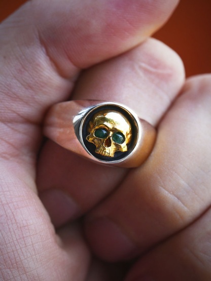 Punk skull adjustable ring
