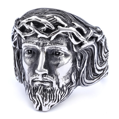 925 silver men's ring with human head