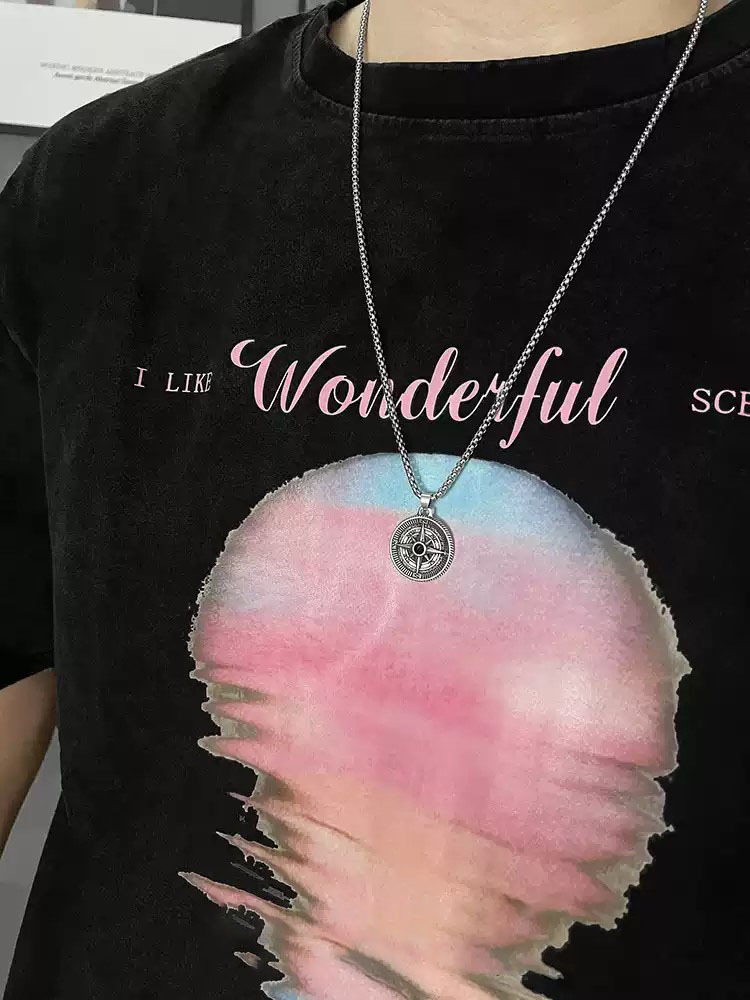 Compass Disc Necklace