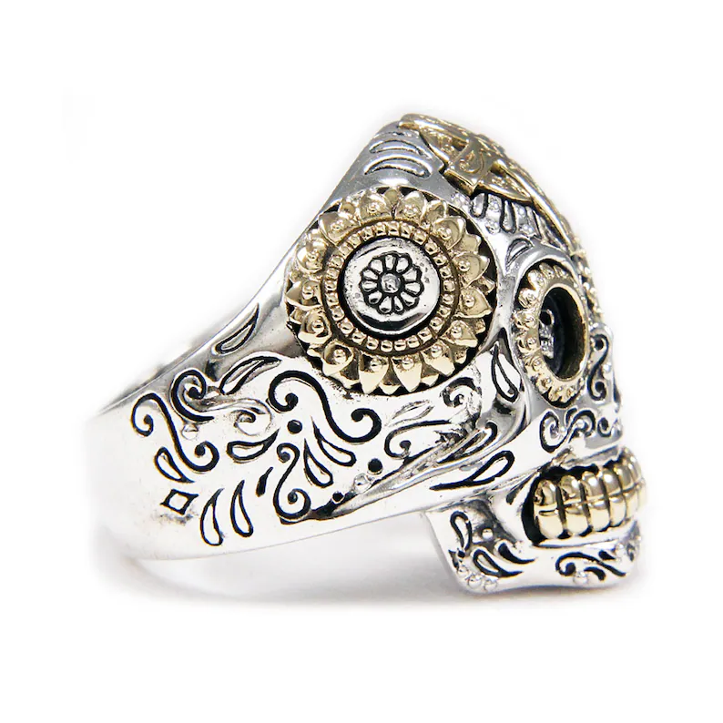 Sterling Silver Sugar Skull Ring