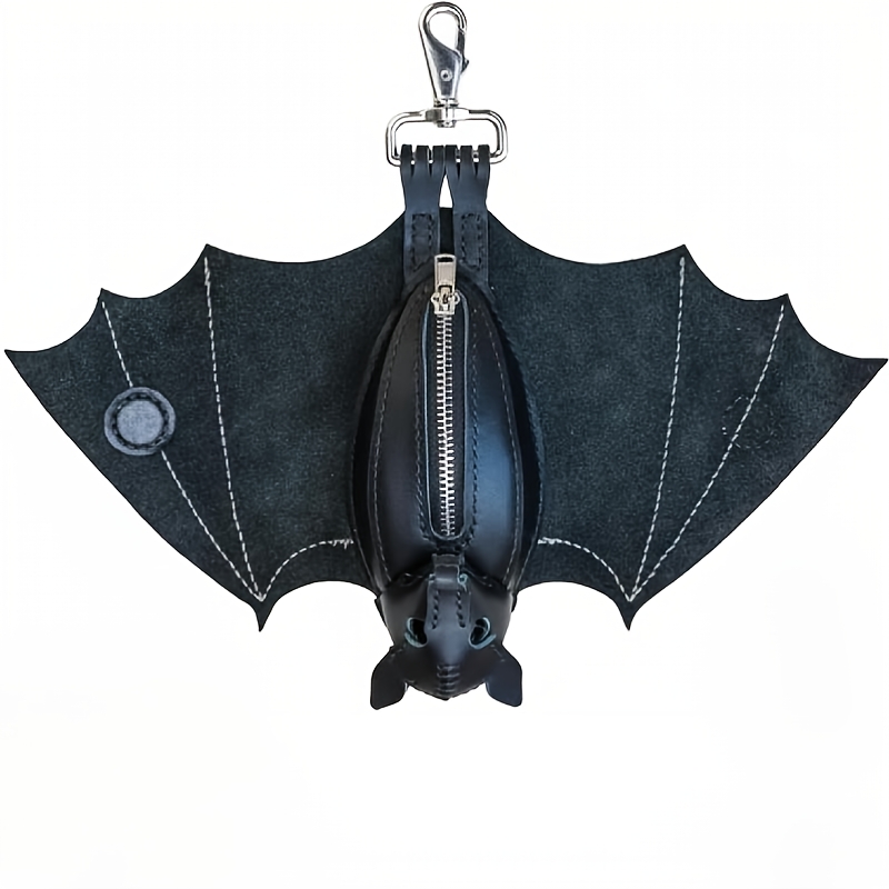 Handmade leather bat wallet