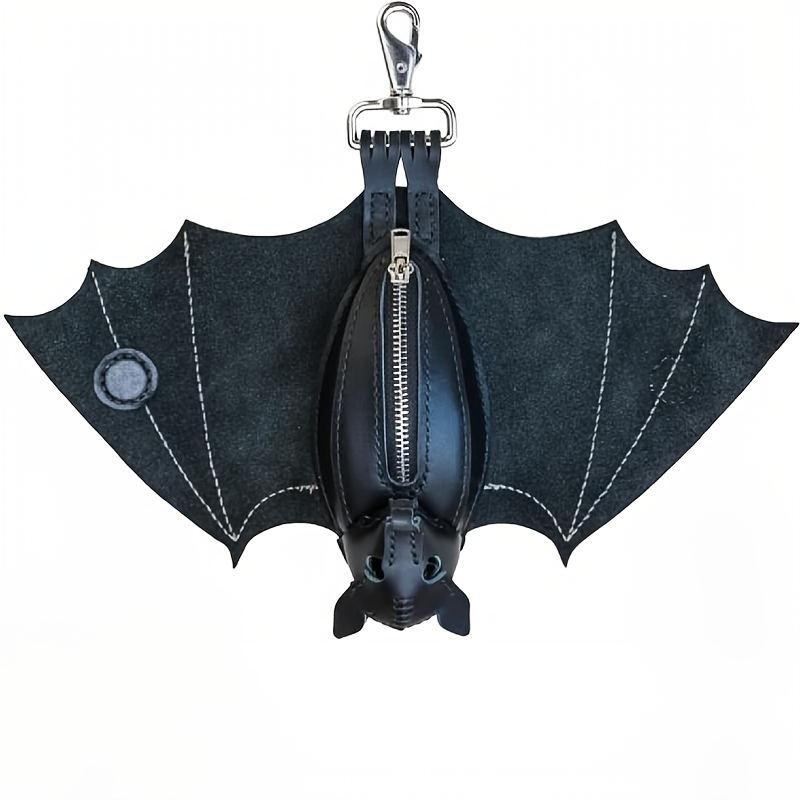 Handmade leather bat wallet