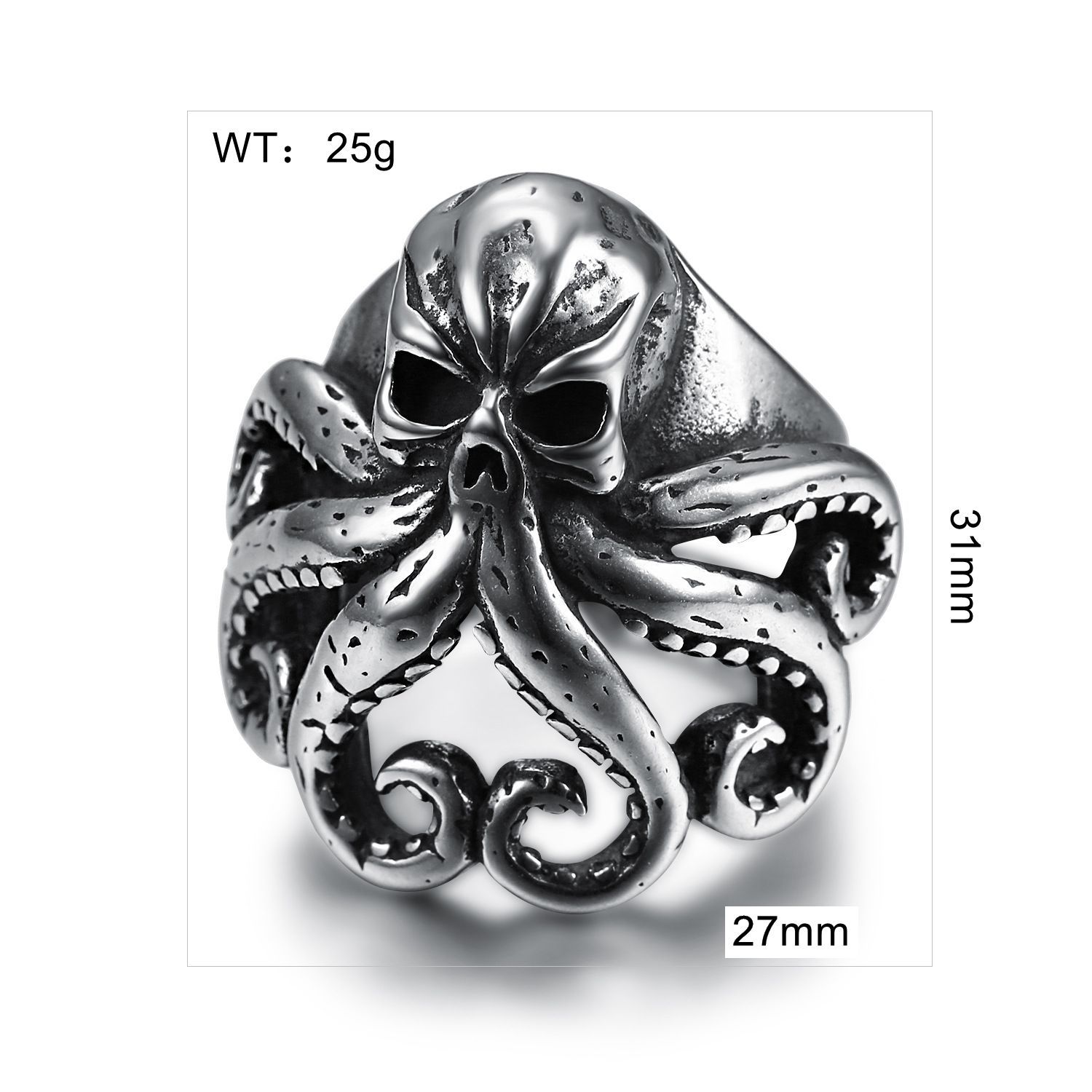 Retro Punk Octopus Ring