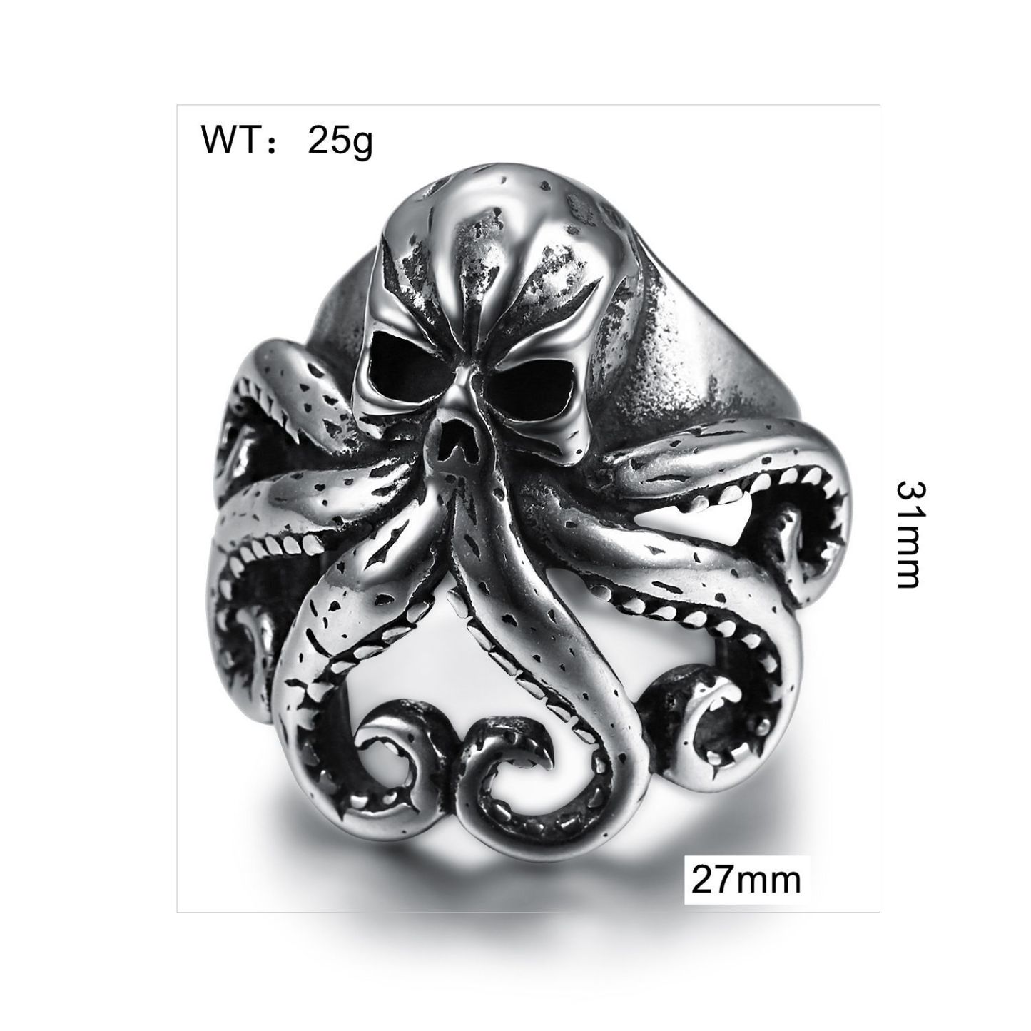 Retro Punk Octopus Ring