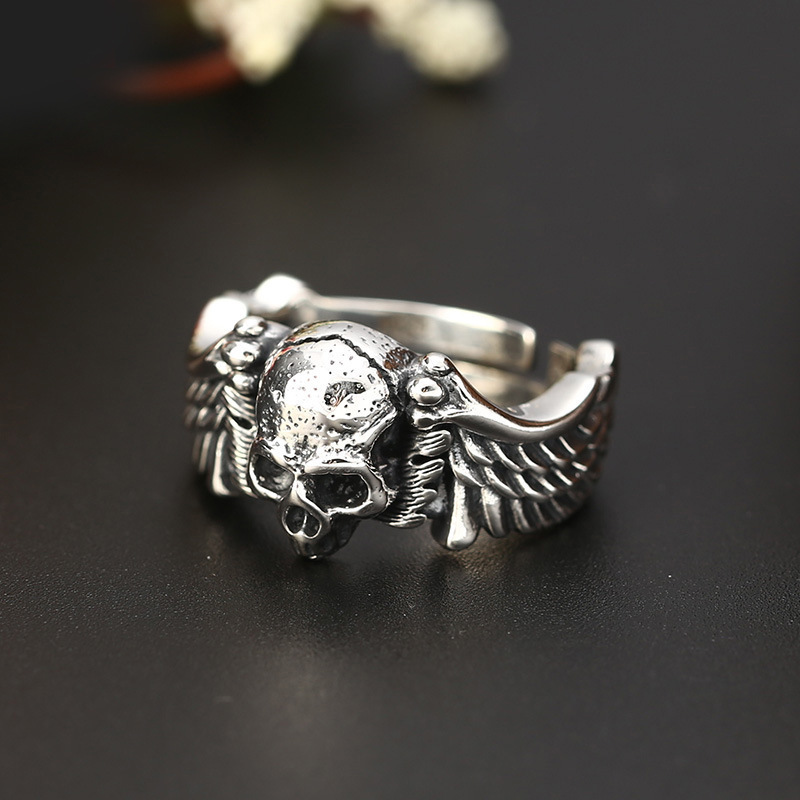 Devil angel skull ring