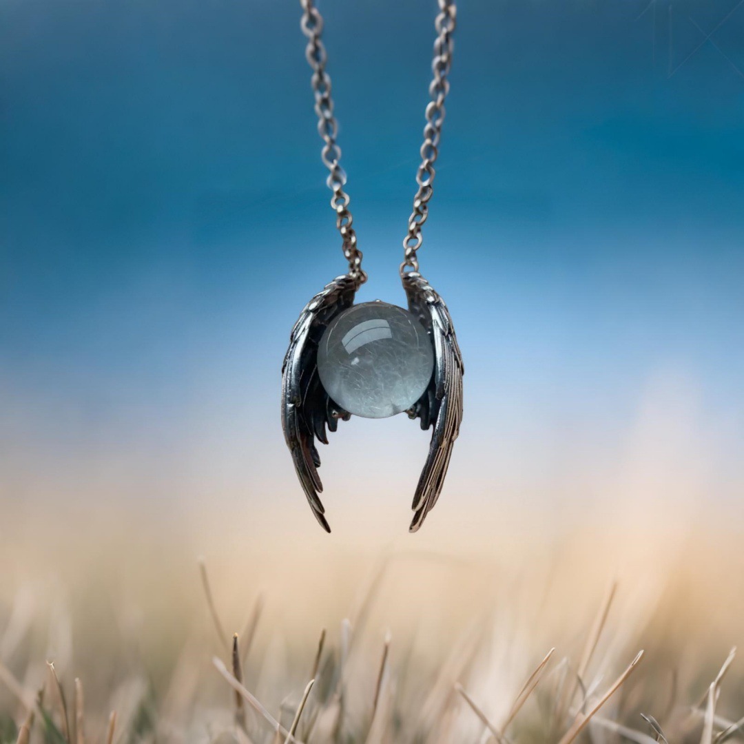 Angel Wing Crystal Ball Pendant