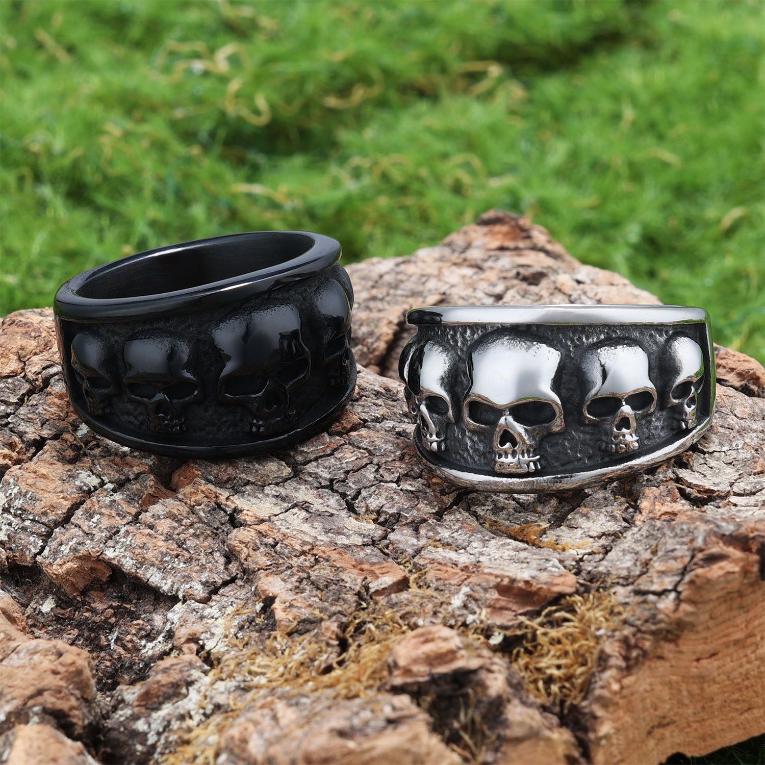 Skull hoop ring