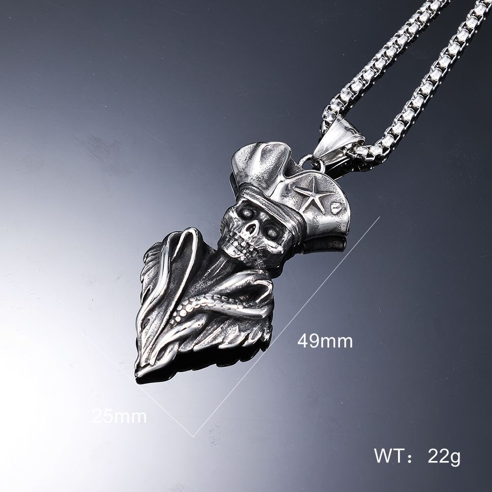 Pirate Hooded Skull Necklace