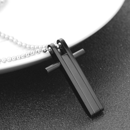 Seven-color diamond cross pendant necklace