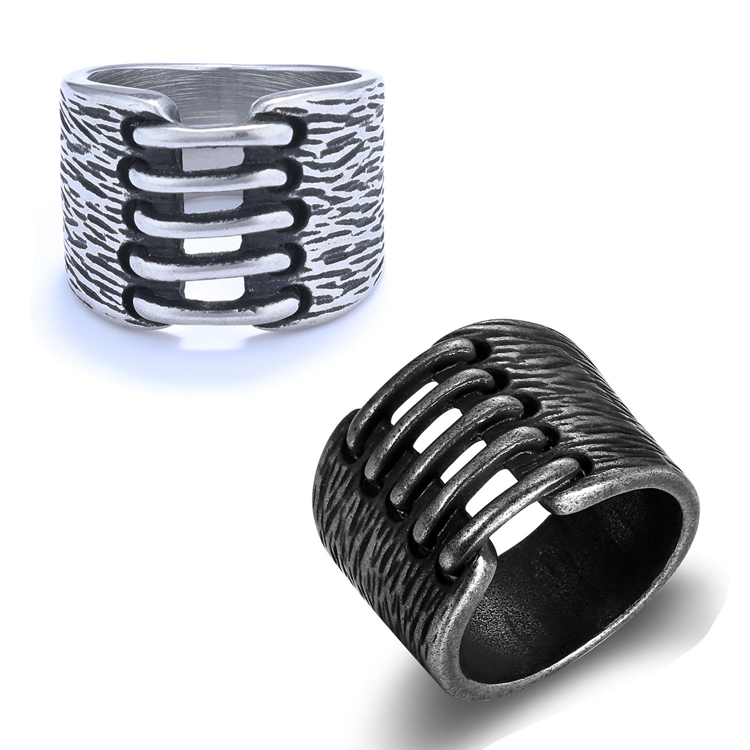 Old-fashioned neutral 925 silver ring