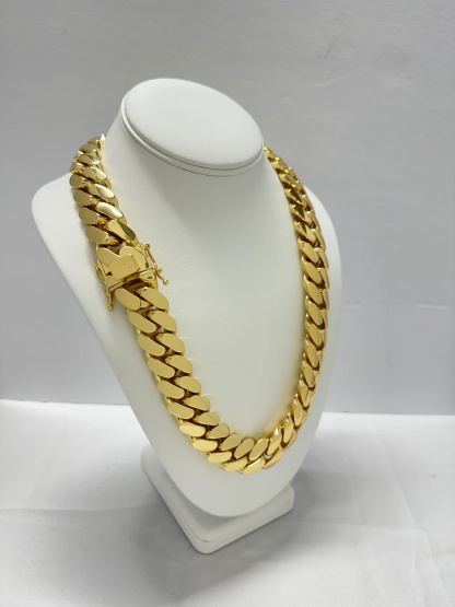 12mm 18K Gold Cuban Chain and Bracelet Set