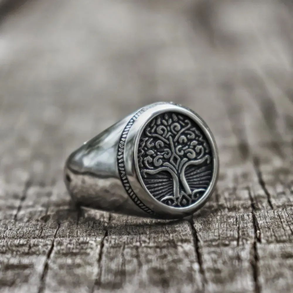 Silver Tree Of Life Signet Ring