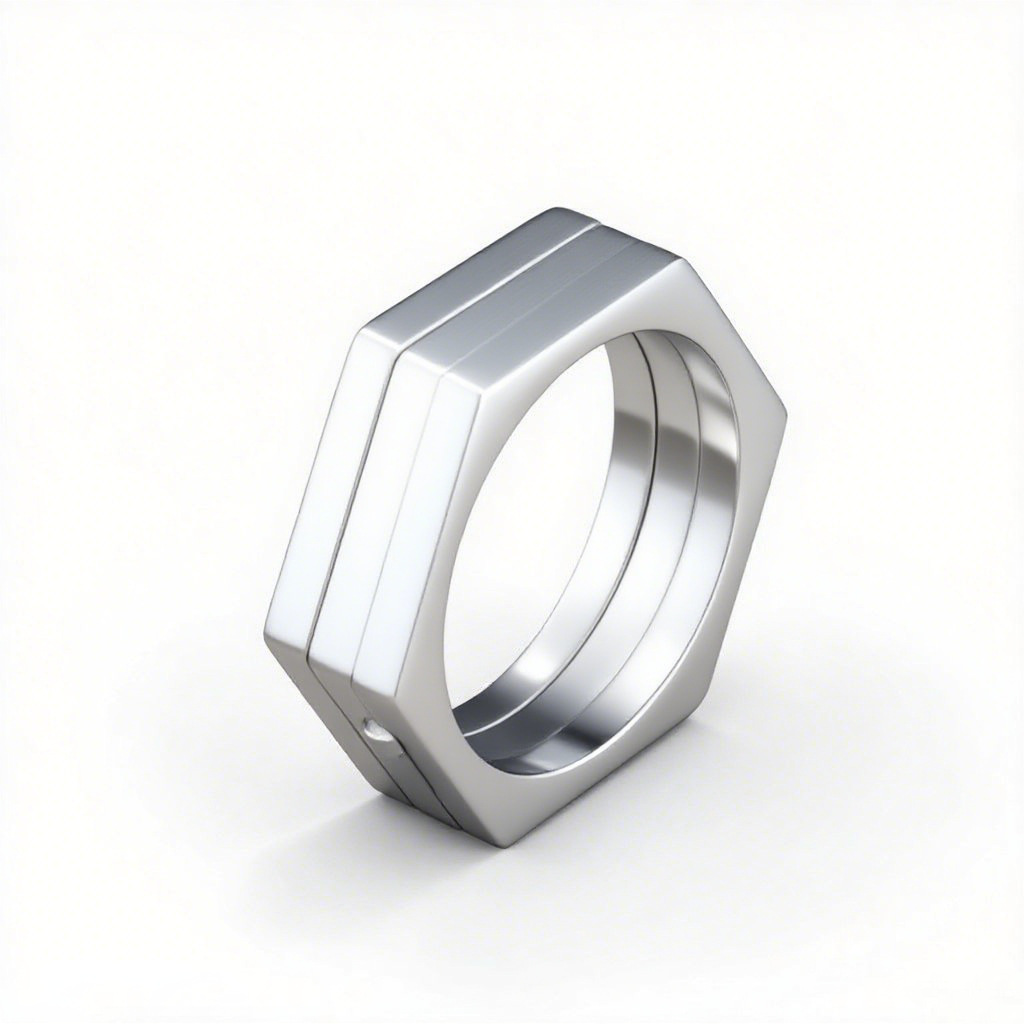 Retro Hexagonal Folding Stainless Steel Men's Ring