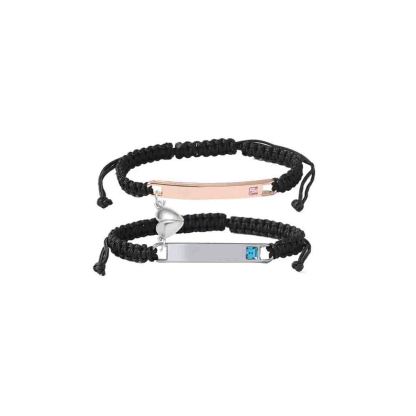 His Queen Her King 925 Silver Braided Bracelet