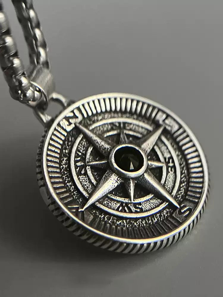 Compass Disc Necklace