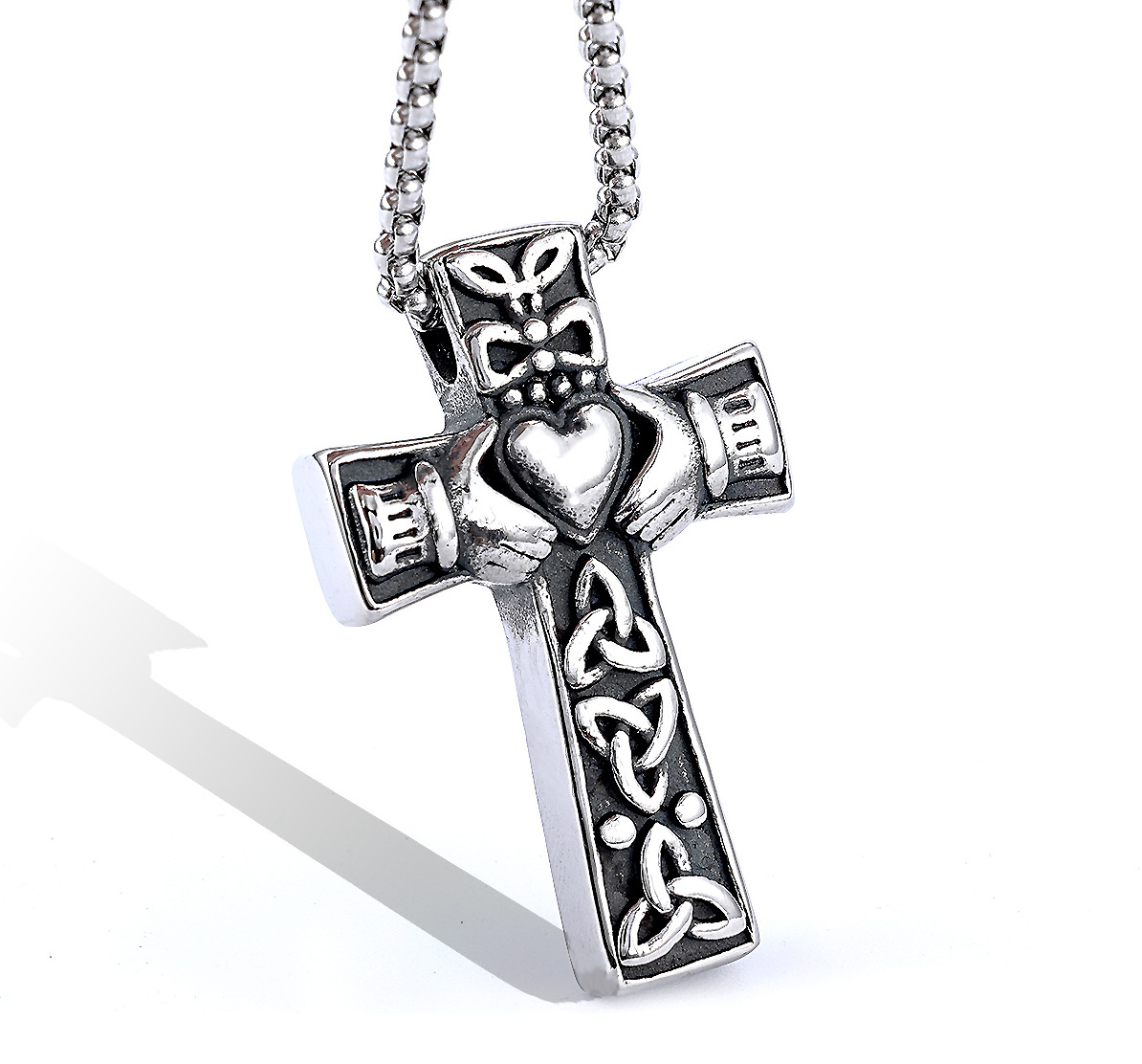 Knotted Cross 925 Silver Pendant Necklace