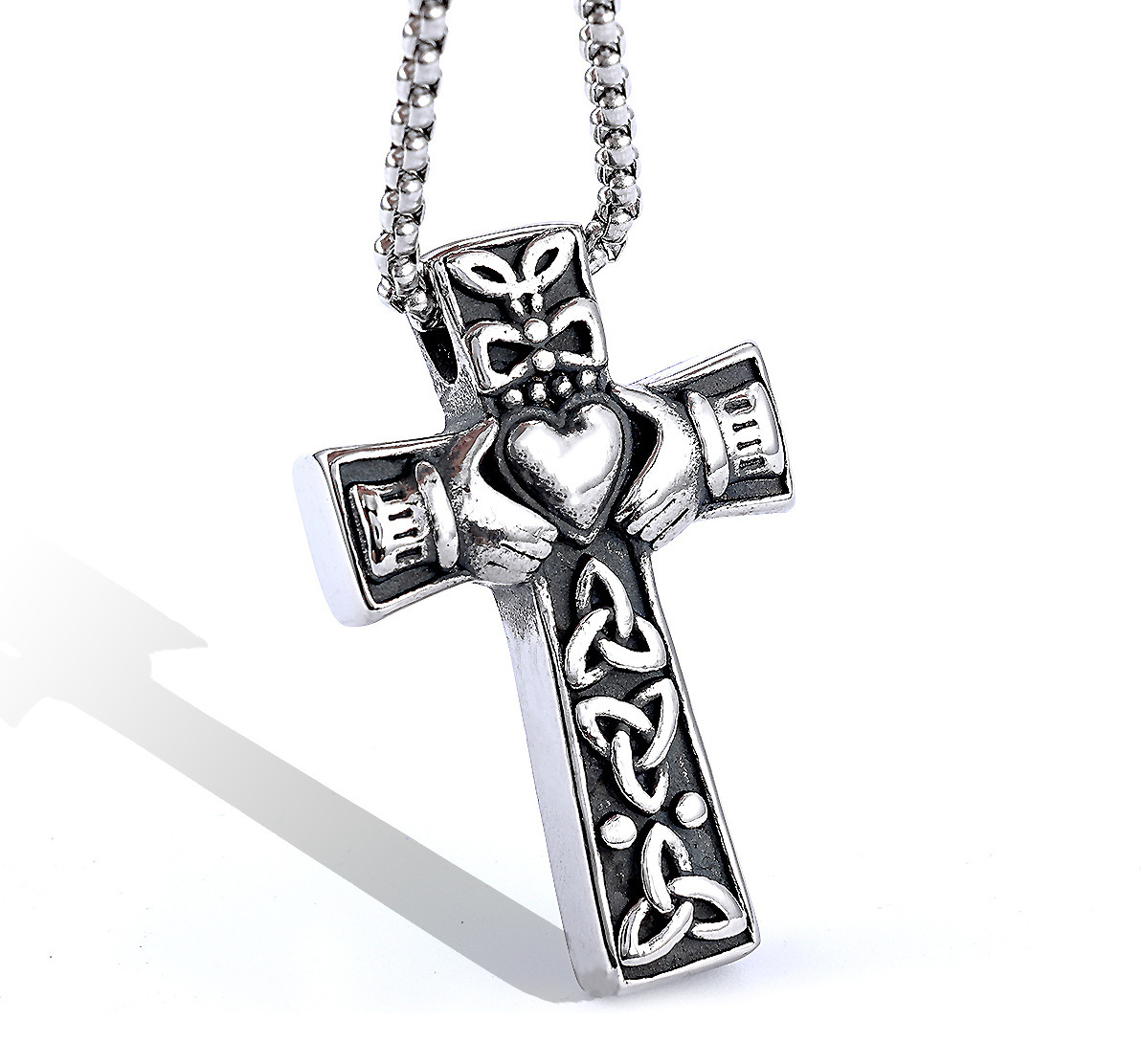 Knotted Cross 925 Silver Pendant Necklace