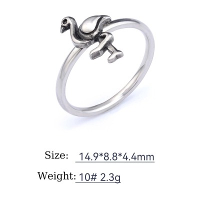 Sterling silver flamingo ring