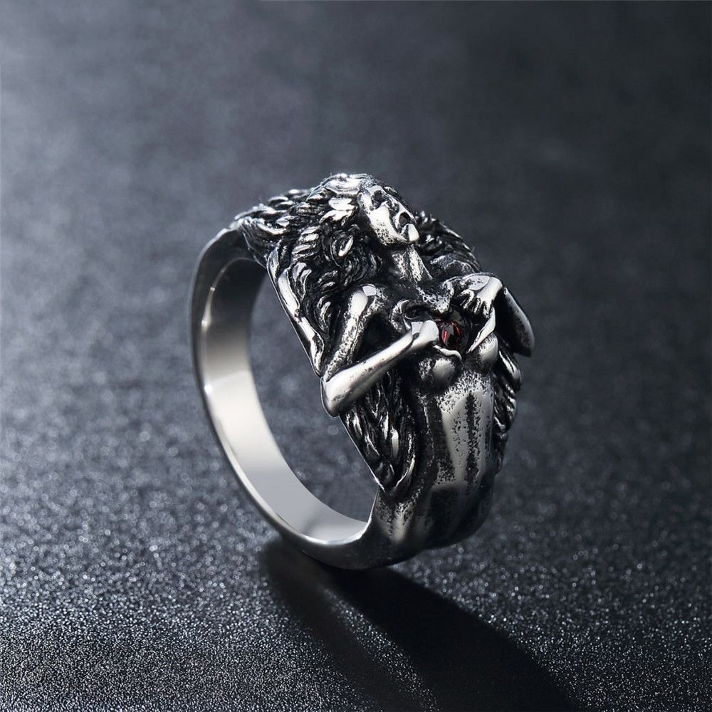 Hip Hop Gothic Titanium and Steel Vintage Ring