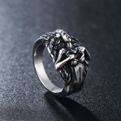 Hip Hop Gothic Titanium and Steel Vintage Ring