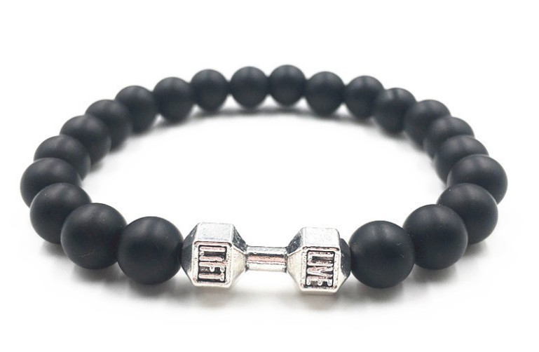 Volcanic stone dumbbell bracelet