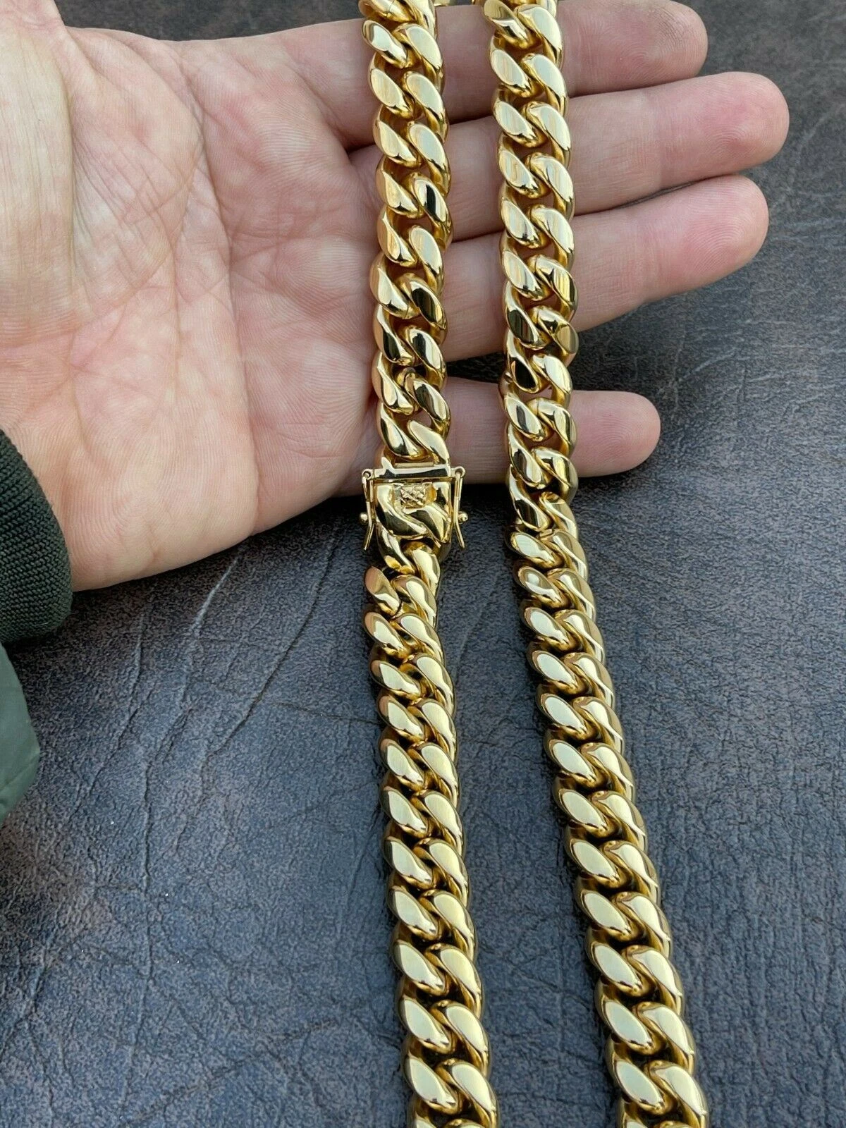 12mm 18K Gold Cuban Chain and Bracelet Set