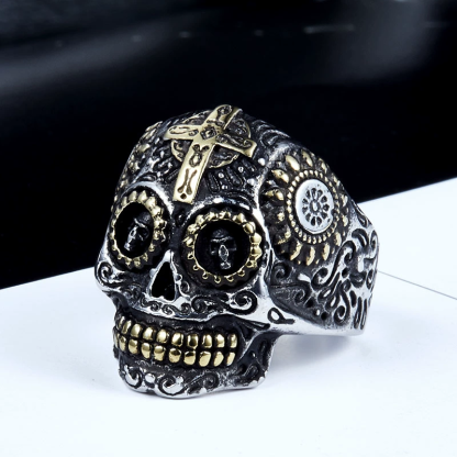 Sterling Silver Sugar Skull Ring