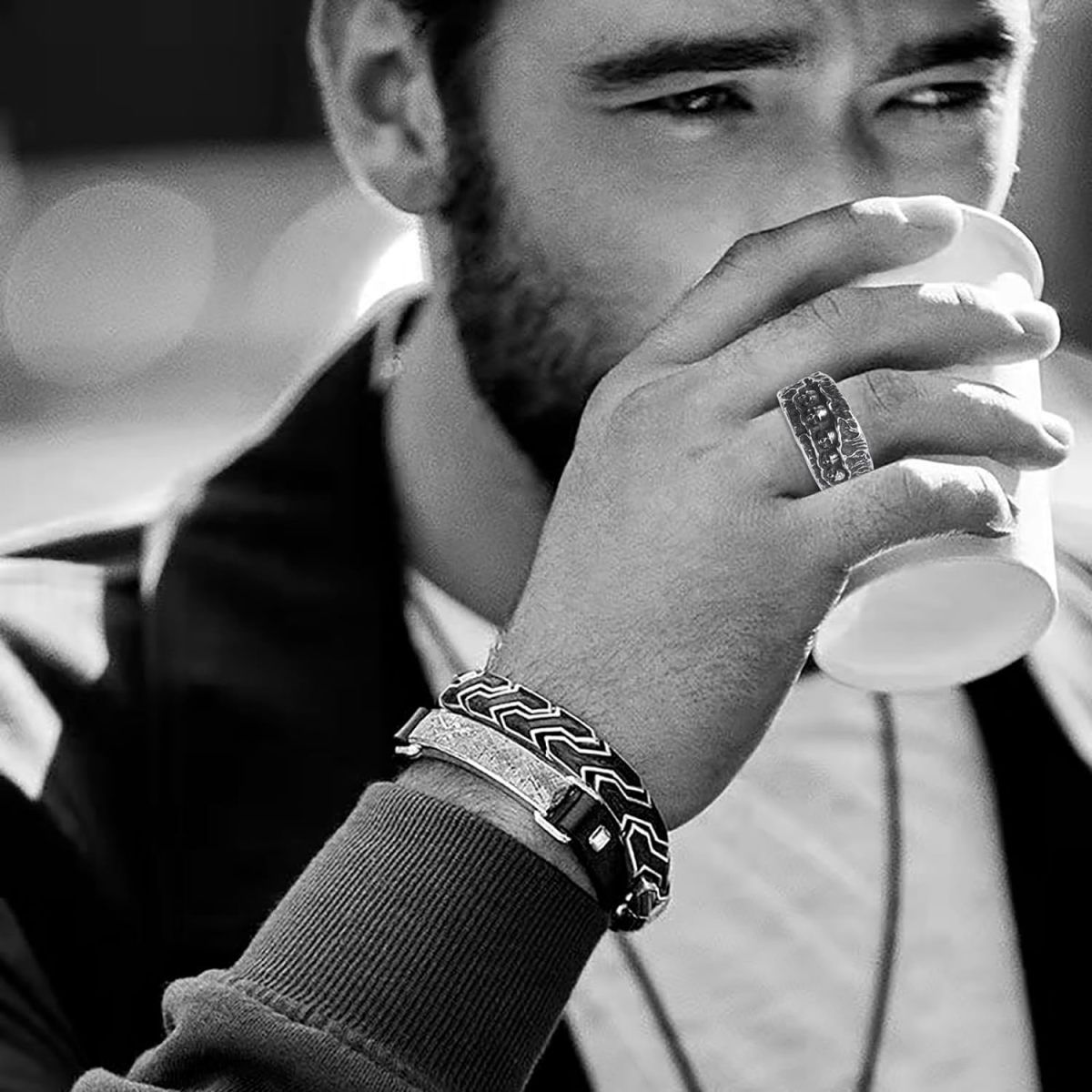 Hip Hop Punk Skull Titanium Rings