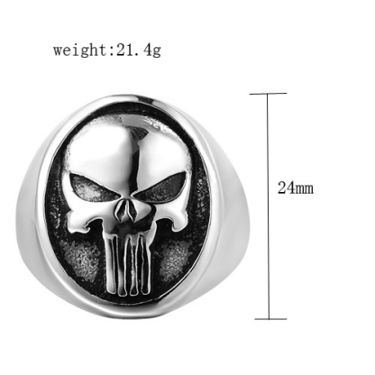 Punk Skull Men's 925 Silver Ring