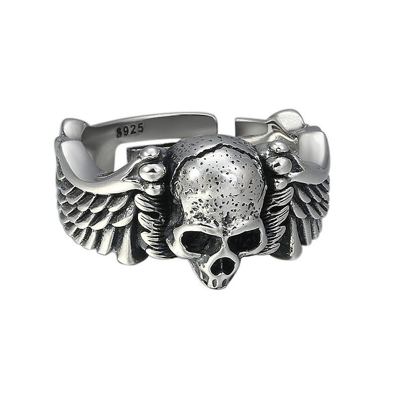 Devil angel skull ring