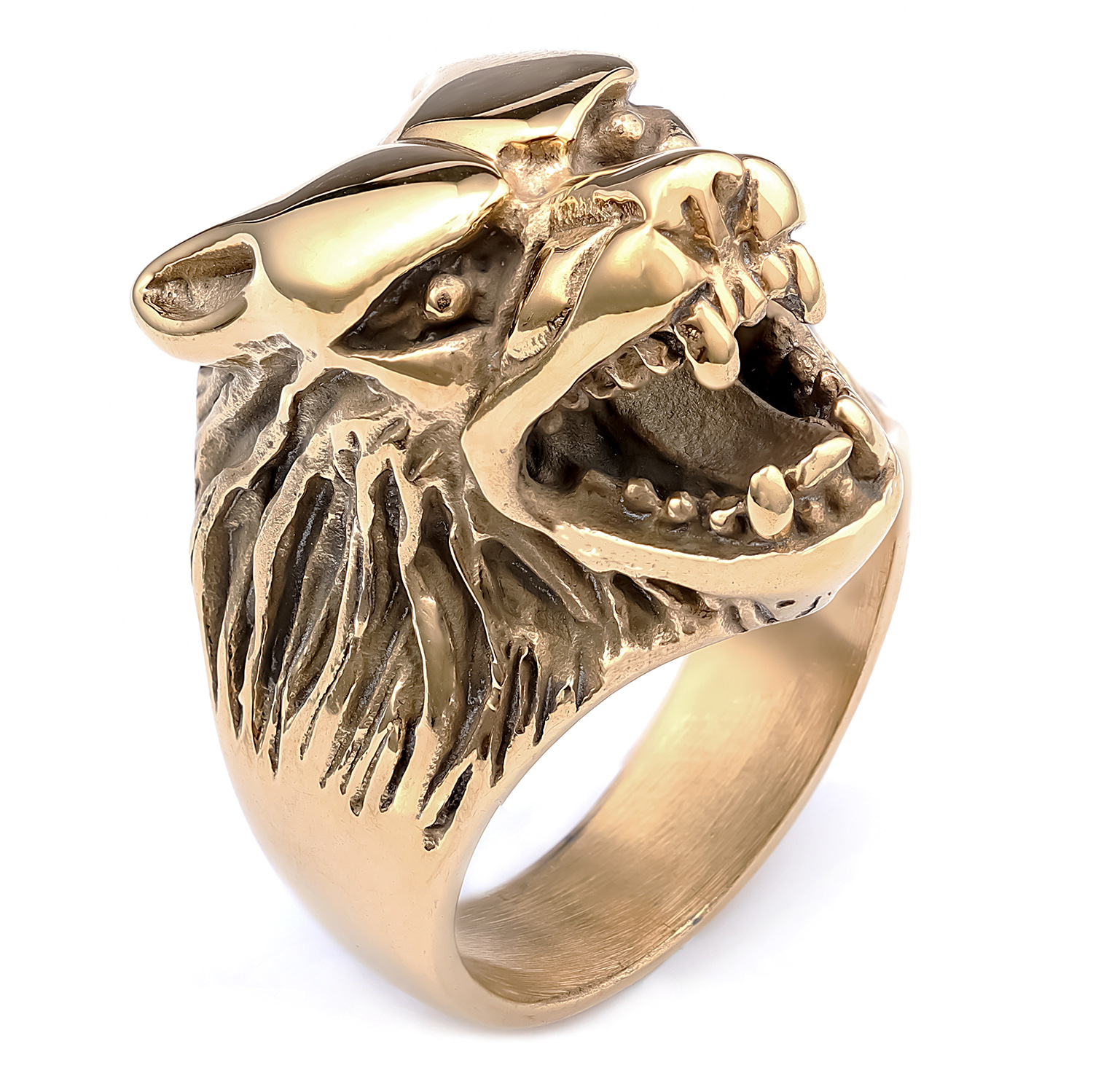 Norse mythology wolf head ring