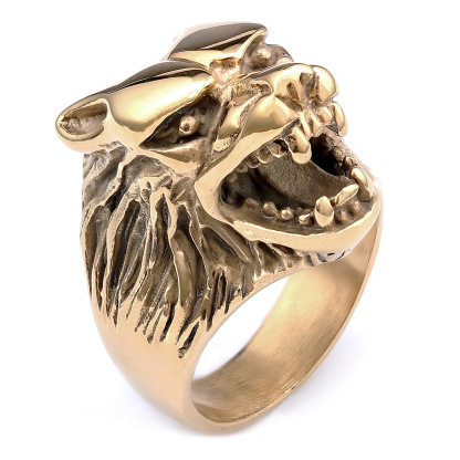 Norse mythology wolf head ring