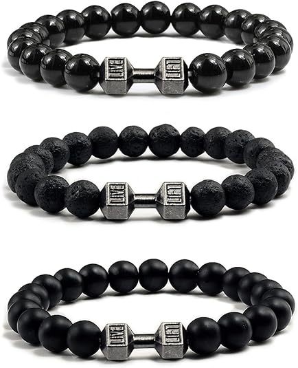 Volcanic stone dumbbell bracelet