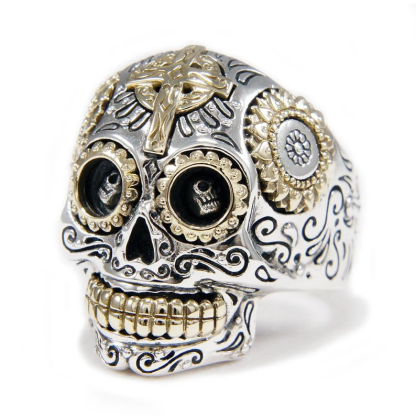 Sterling Silver Sugar Skull Ring