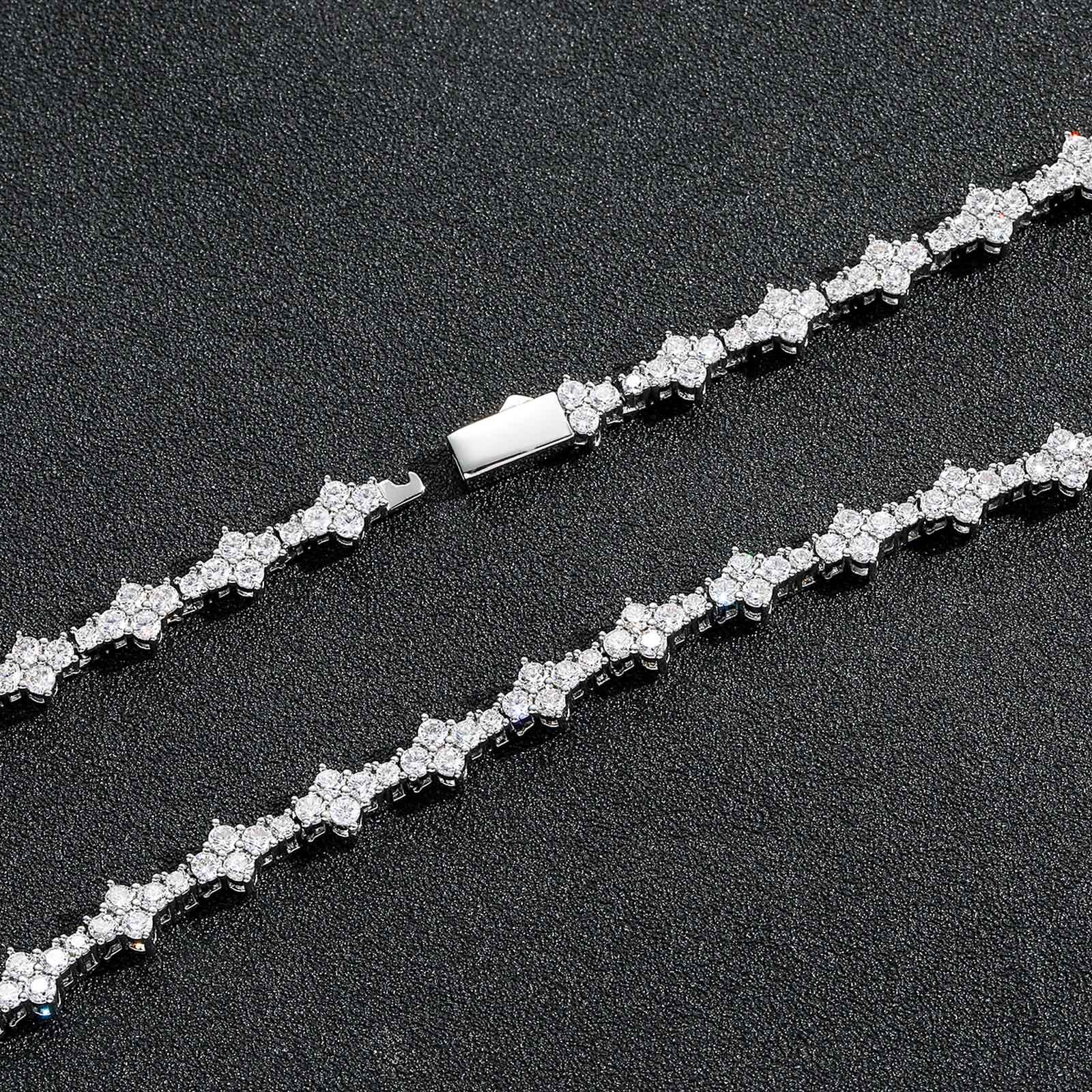 Plum Blossom Tennis Bracelet Necklace