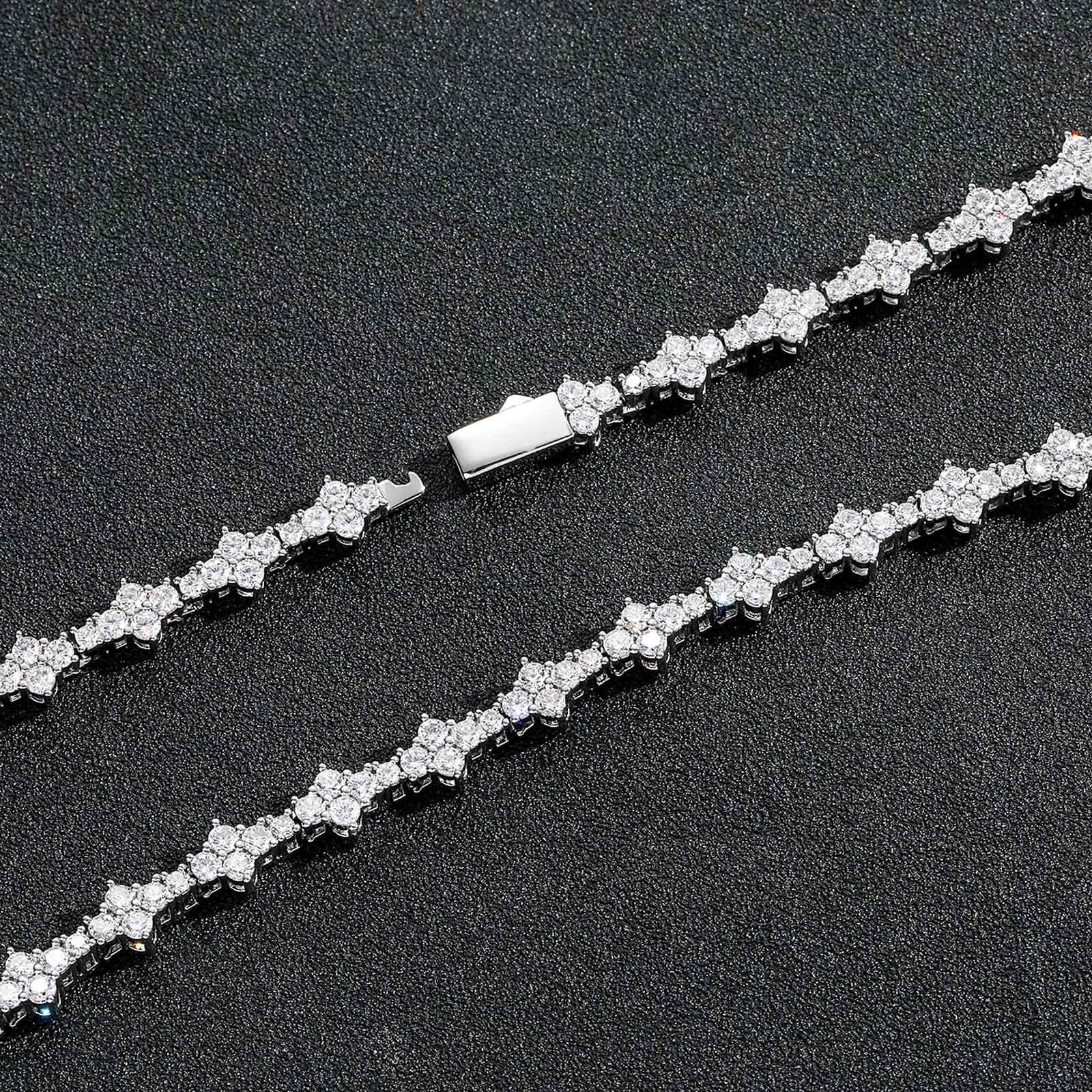 Plum Blossom Tennis Bracelet Necklace